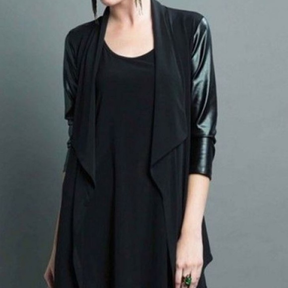 Clara Sunwoo Leather sleeve cardigan